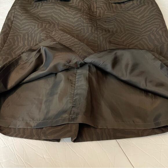 Ann Taylor Brown Textured Print Office To Date Night Pencil Skirt NWOT Size 6 - Picture 7 of 12